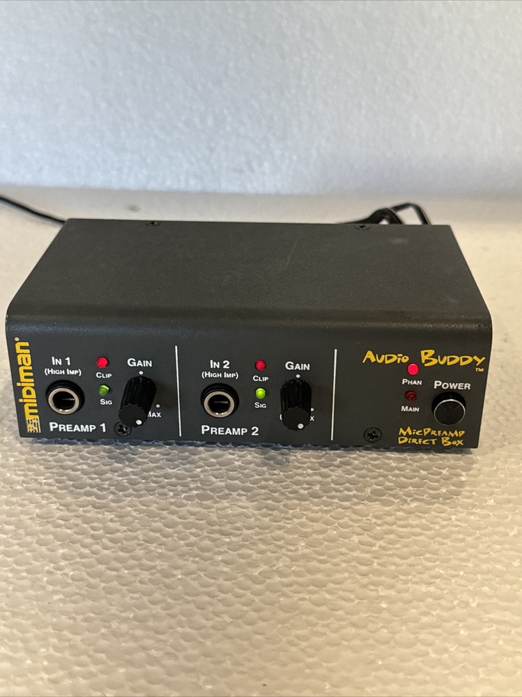Midiman Audio Buddy 2 Channel Microphone Mic Preamp & Direct Box Phantom Power