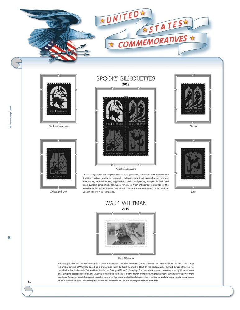 2019 U.S. Commemorative Singles COMPLETE Supplement (White Ace Alternative)