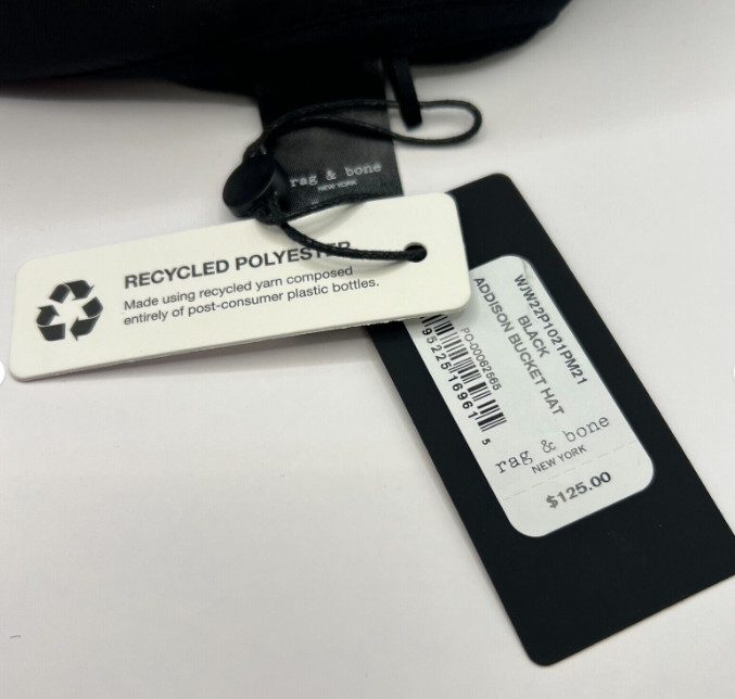 Rag & Bone Black Addison Bucket Hat sz M/L Women's Summer Lightweight Breathable