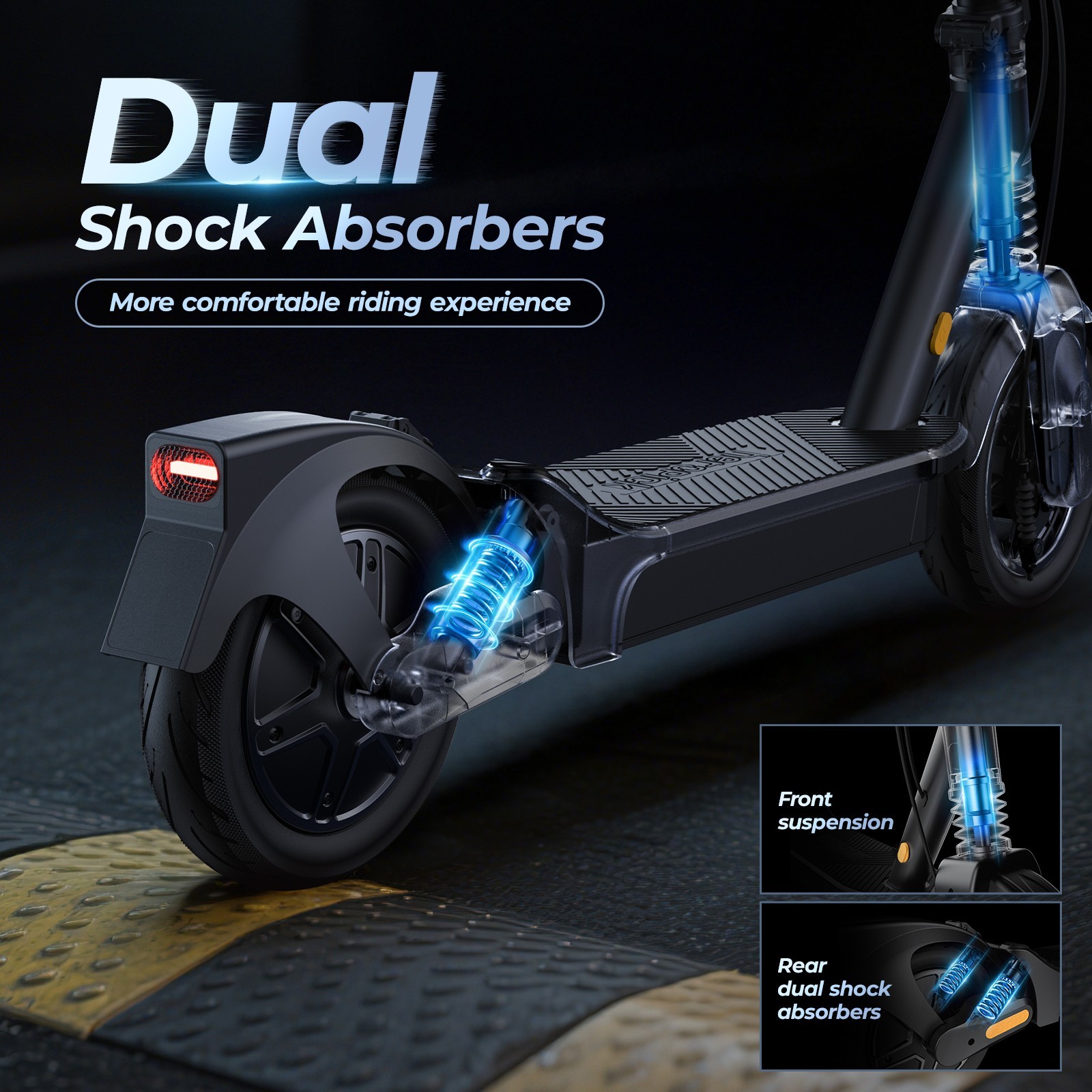 1000W Electric Scooter For Adults 25MPH 45 Mile Range 10" Tubeless Tires Scooter
