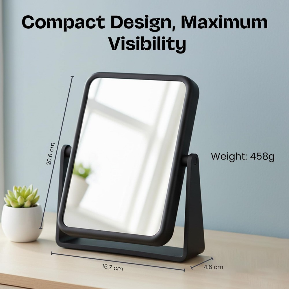 Danielle Creations Black Soft Touch Vanity Mirror - 1x/7x Magnification