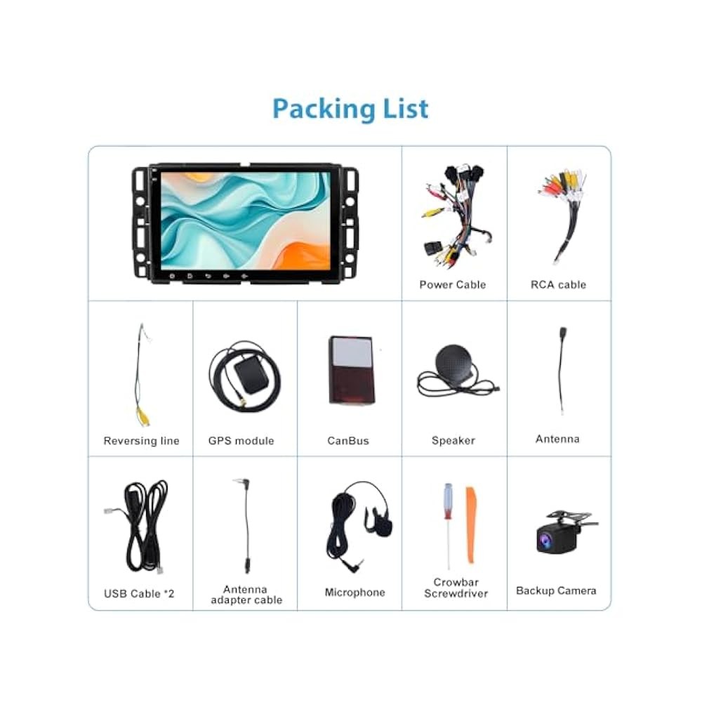 For 8,inch Touch Screen Car Radio with Wireless CarPlay & Android Auto, Android