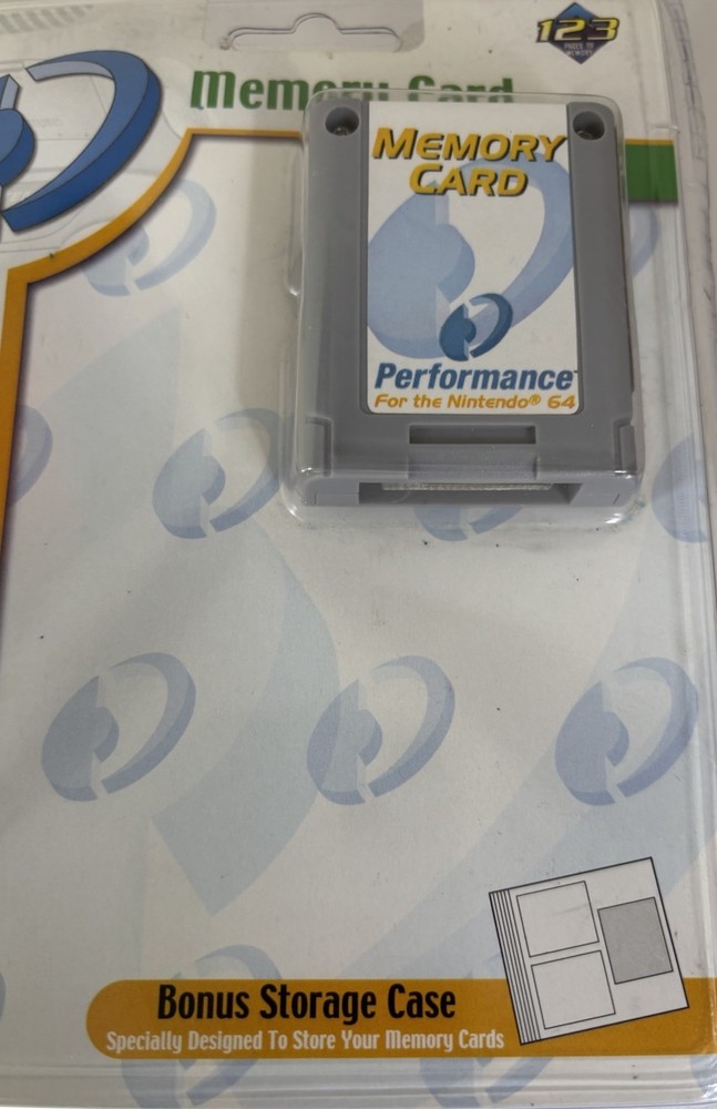 N64 Nintendo 64 Performance Memory Card with Bonus Storage Case New