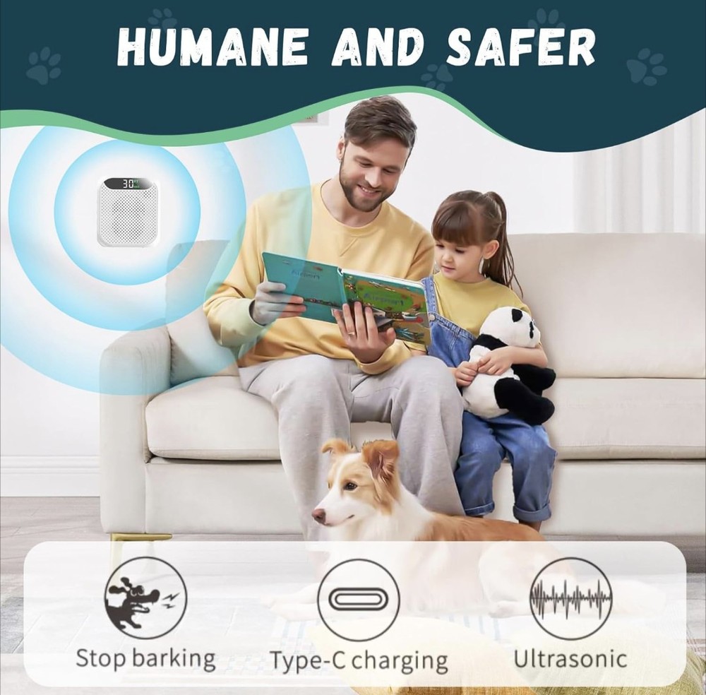 Anti Barking Devices, 30FT Effective Range & 3 Adjustable Modes Rechargeable