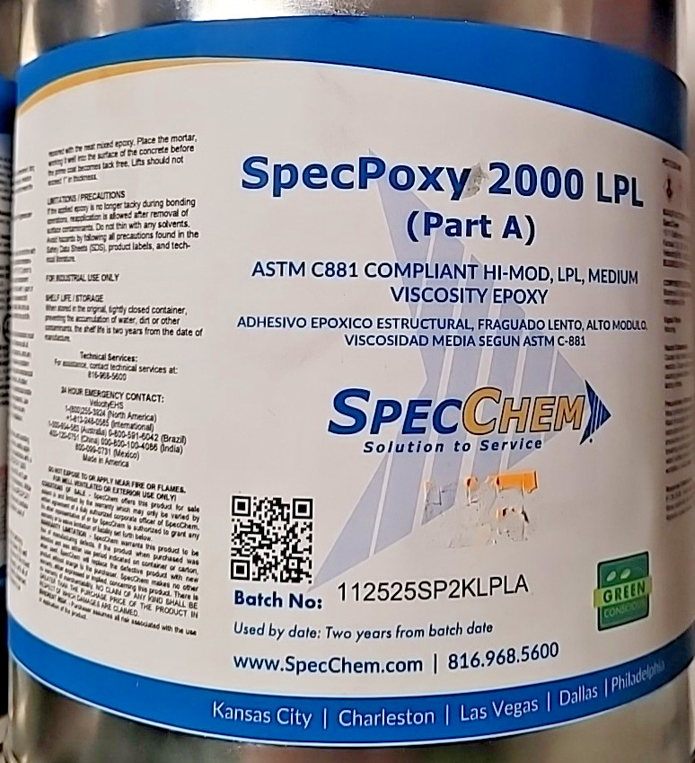 Specpoxy 2000 Lpl Astm 881 Compliant Hi-Mod, Lpl, Medium Viscosity Epoxy