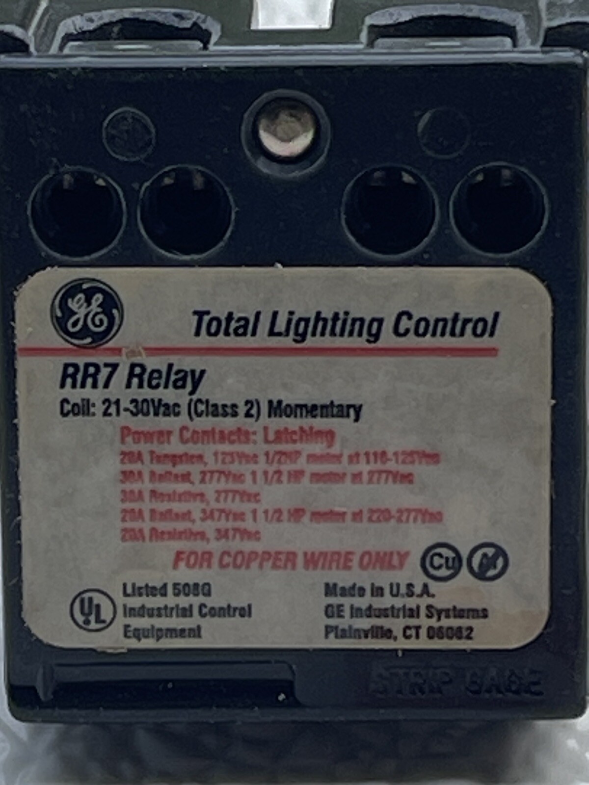 GE RR7EZ Remote Control Relay
