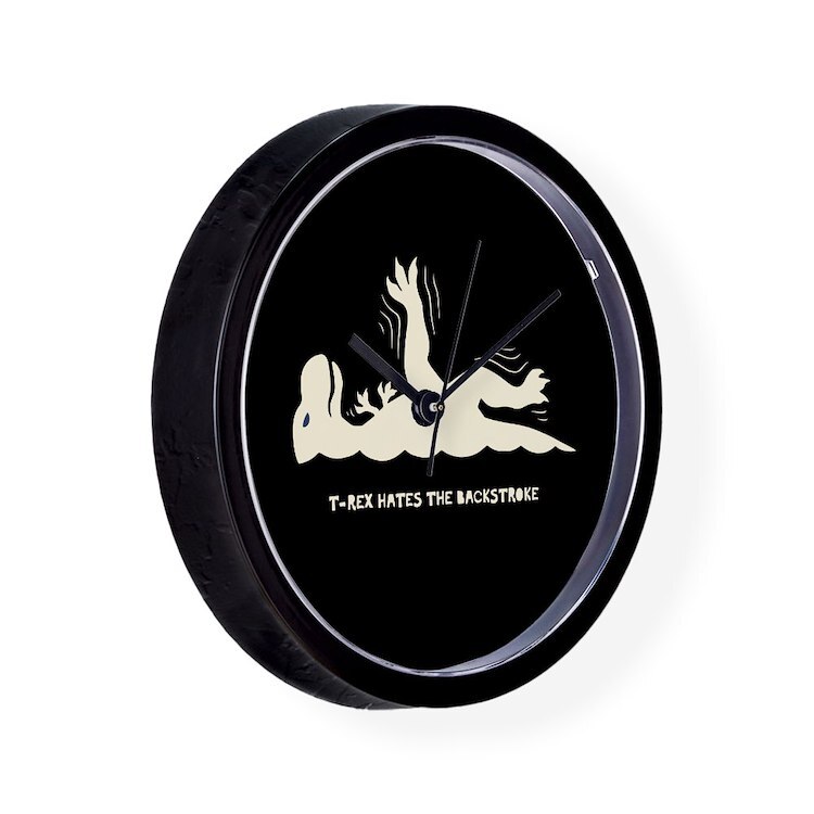 CafePress T Rex Backstroke 10" Wall Clock (1294225837)