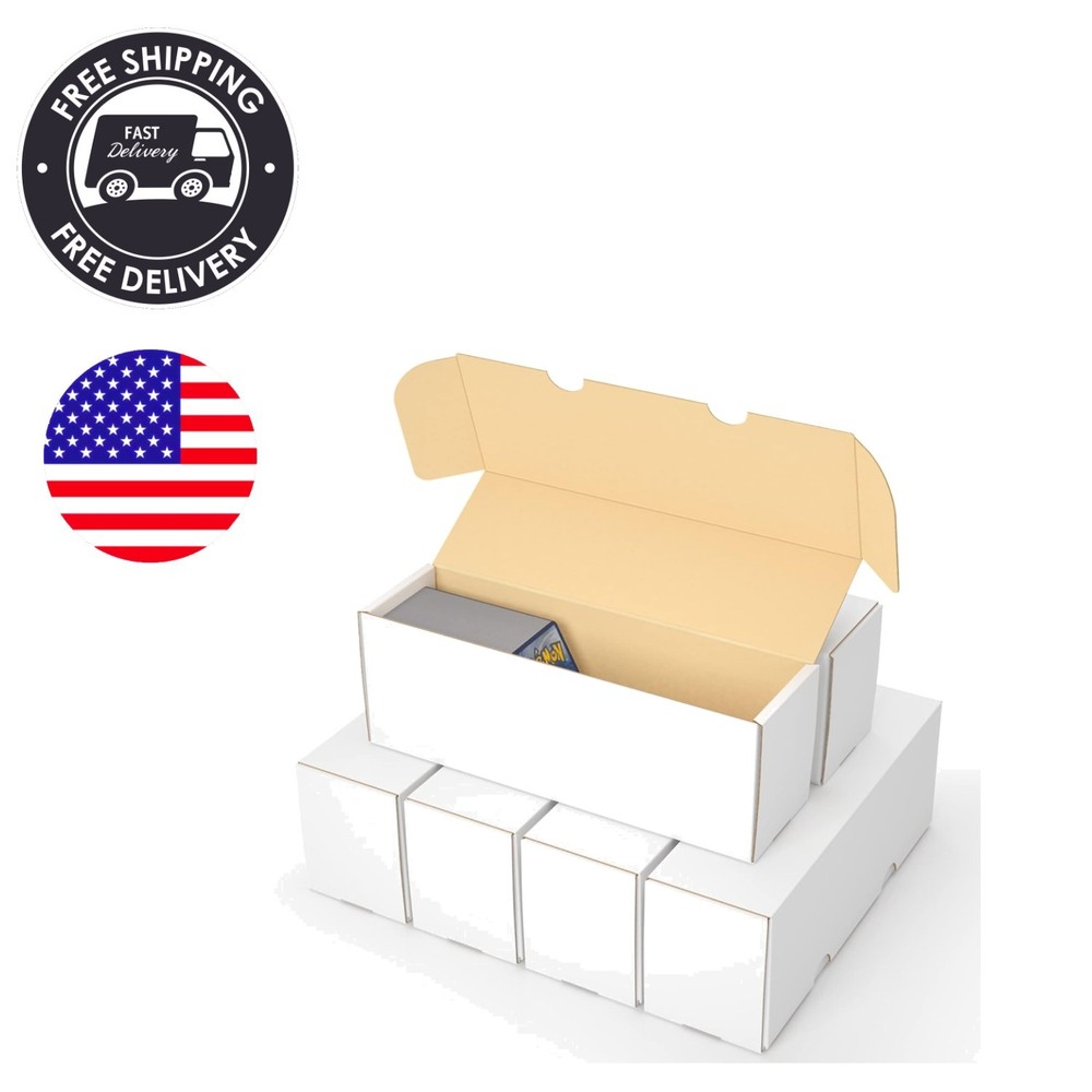 Collectible Card Storage Box Set - 6 Stackable Card Boxes for Easy Access