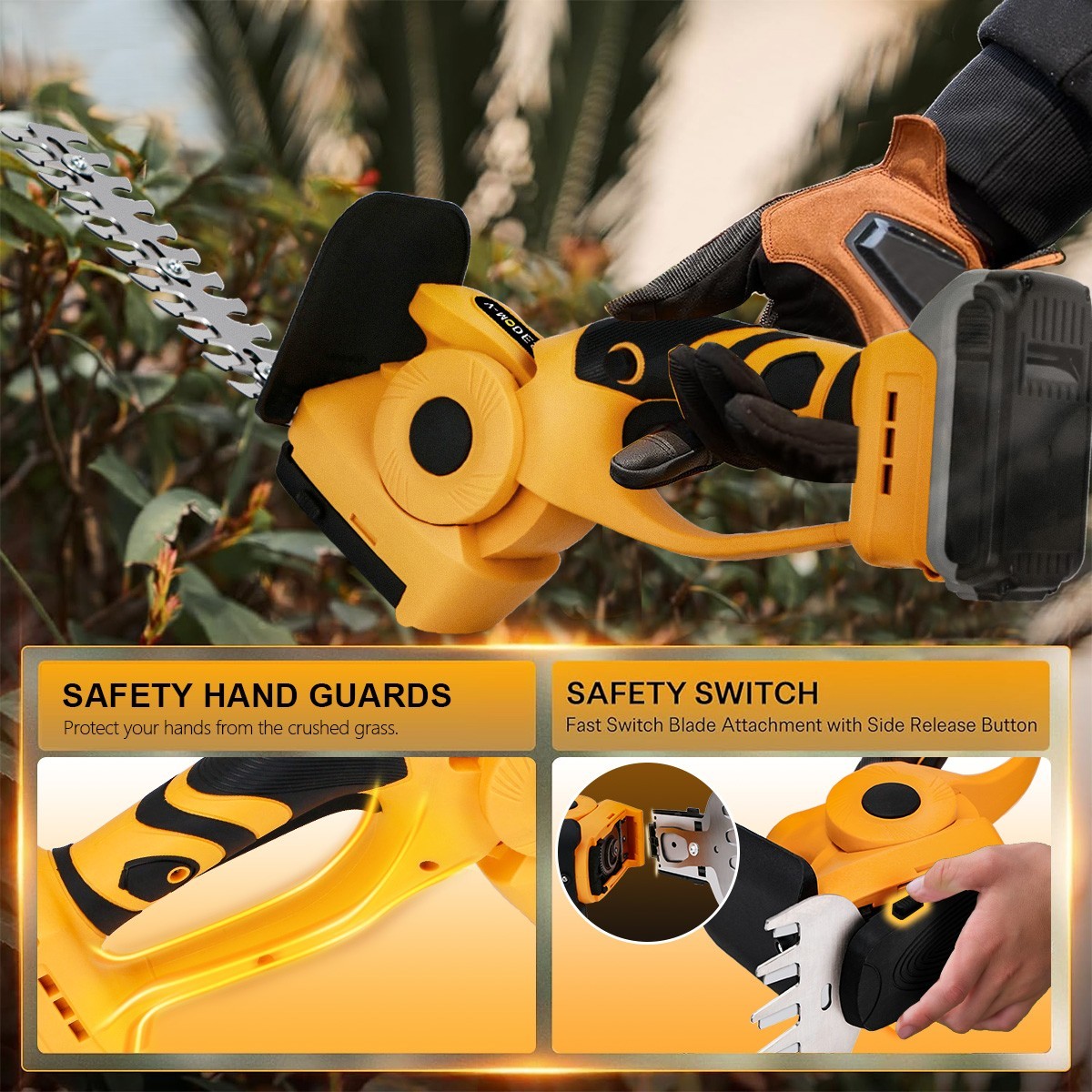 2-in-1 Cordless Hedge Trimmer&Grass Shear For DEWALT 20V MAX Battery (Tool Only)