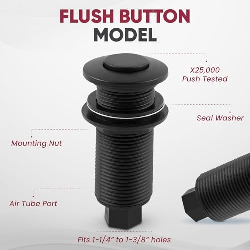 Polished Chrome Air Activated Garbage Disposal Switch Kit with Brass Button