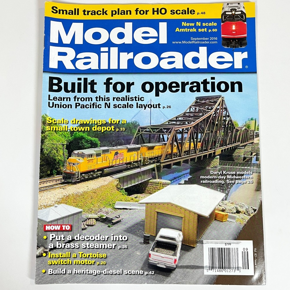 Model Railroader SEP 2016 Realistic UP Layout Brass Steamer Decoder New N Amtrak