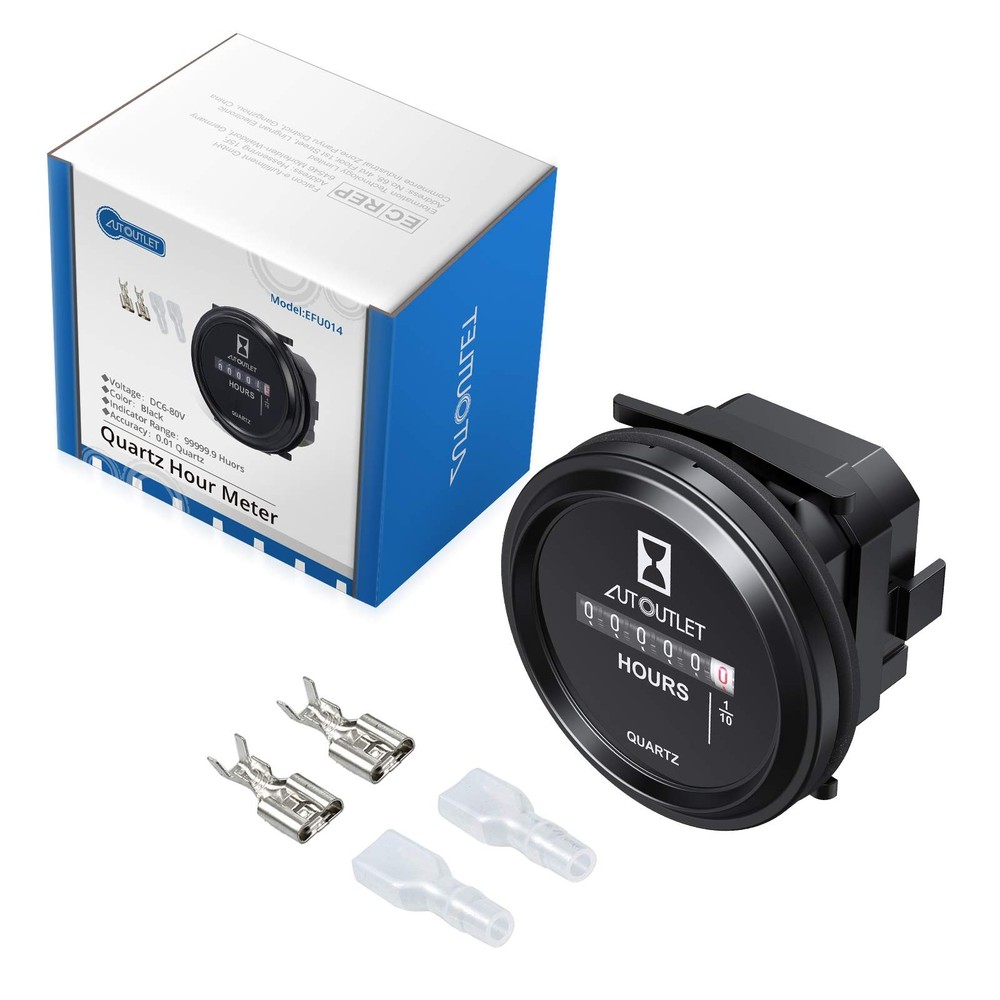 AUTOUTLET Quartz Hour Meter 2" Round - Without Metal Bracket, Rund
