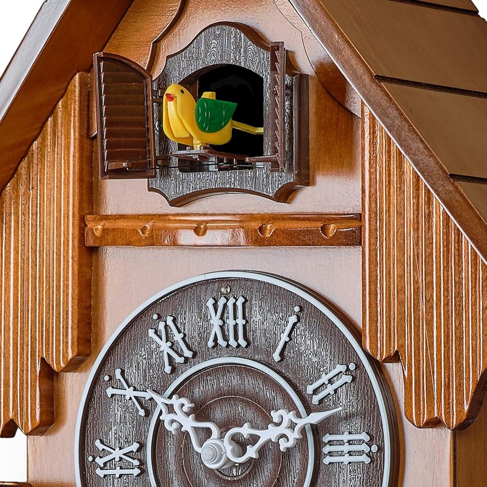 Cuckoo Clock with Automatic Night Mode, Swinging Pendulum and Quartz Movement...