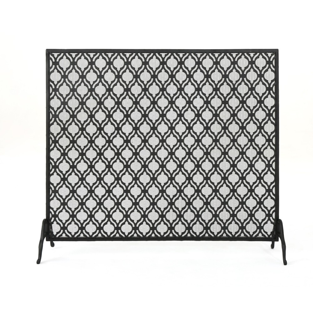 Sagres Modern Iron Single Panel Fireplace Screen