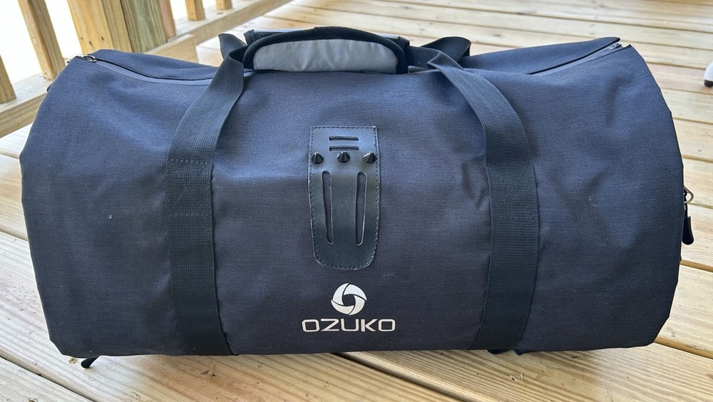 Ozuko Backpack Duffel Bag Black Multiple Compartment Pockets Travel Carry On