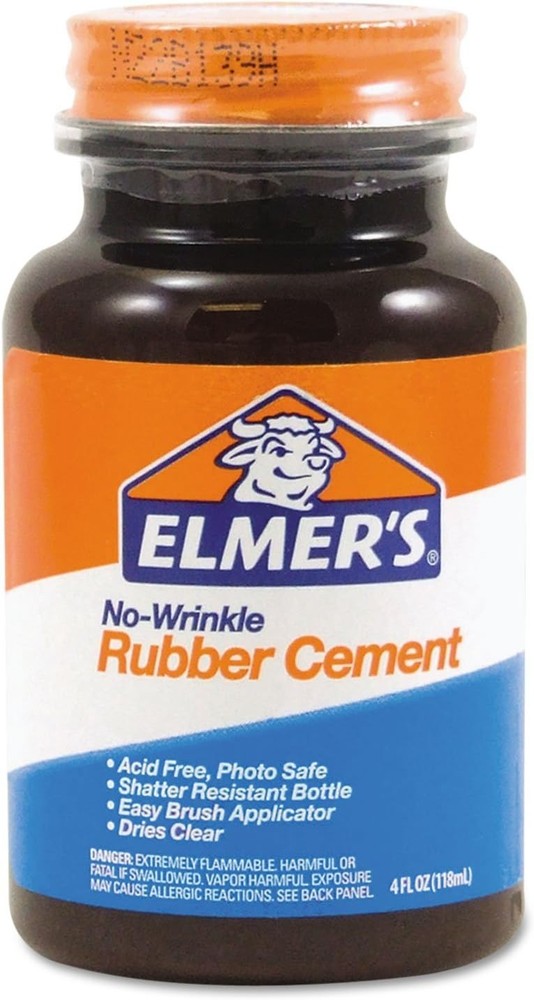 Rubber Cement, Repositionable, 4 oz