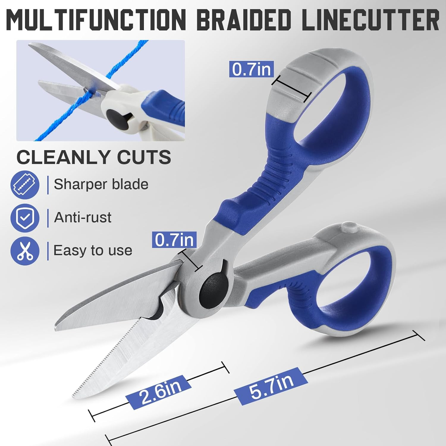 2 Pack Heavy Duty Fishing Line Scissors Braided Line Cutters for Fishing