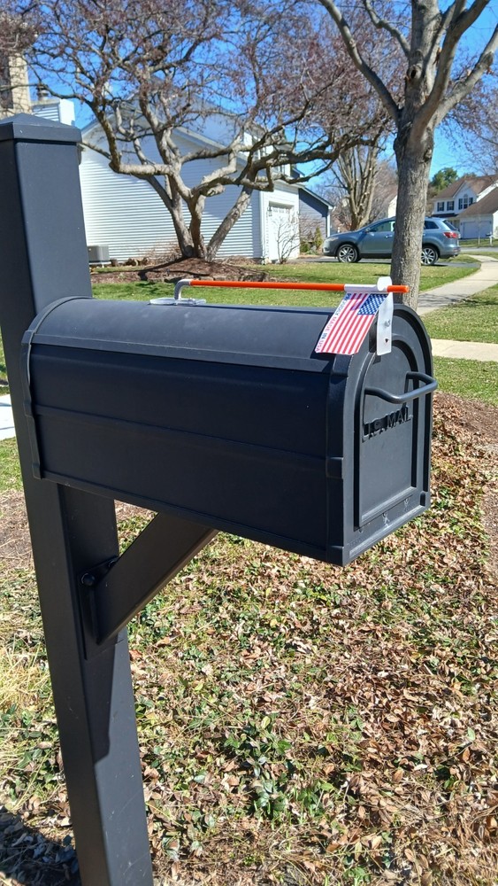 Mail's Here!! Mailbox Flag Alert System, Easy Install, Plastic & Metal Kit