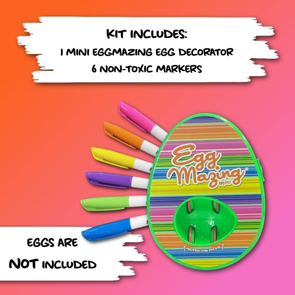 EggMazing Easter Egg Mini Decorator Kit Arts and Crafts Set - Includes Egg Decor