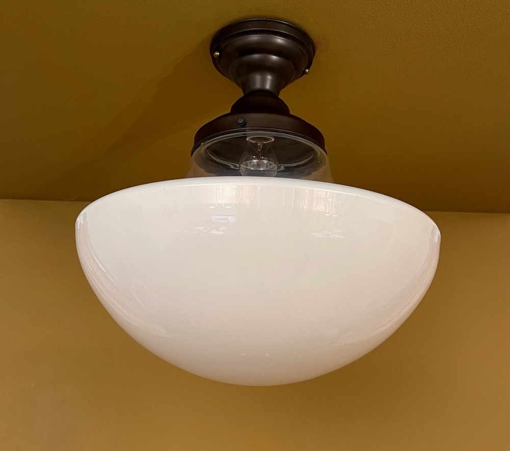 HUGE schoolhouse ceiling light. Bronze finish
