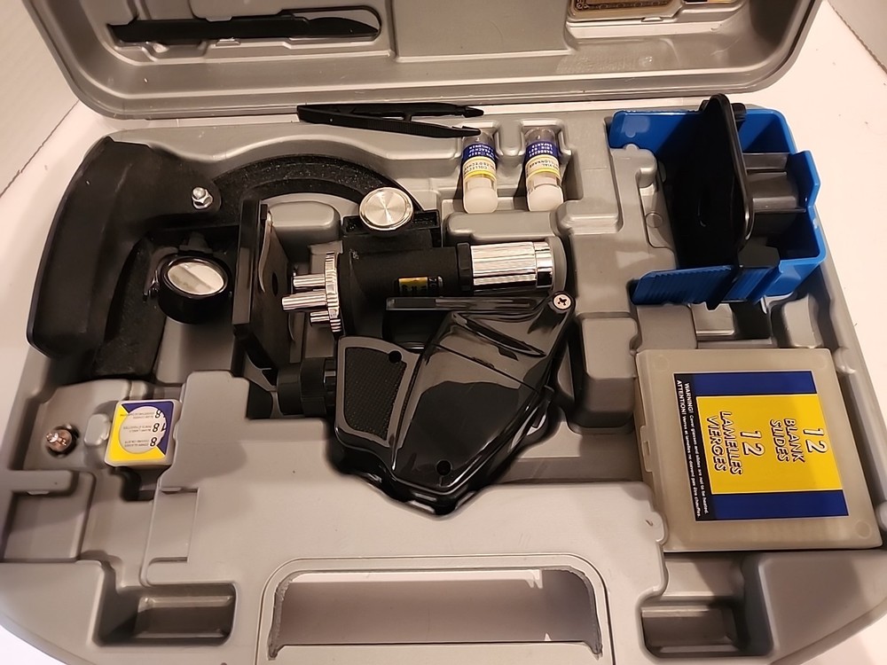 Micro Science Microscope Complete Set Deluxe With Carrying Case