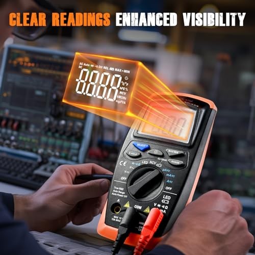 Multimeter Voltage Tester, 2000 Counts Digital Multimeter Measure with DC 41A-O