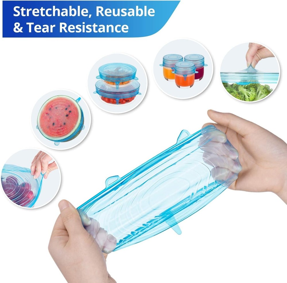 Silicone Stretch Lids Zero Waste Reusable Silicon Container Lid Covers Leftover