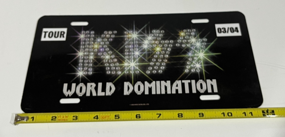 KISS World Domination Tour w/ Aerosmith 2003 to 2004 License Plate