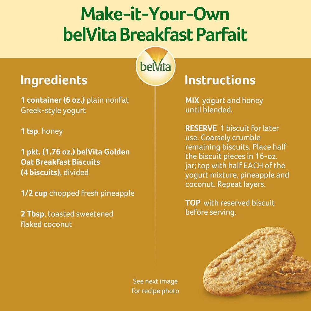 Breakfast Bars Biscuits, Golden Oat, Value Pack, 12 Packs (4 Biscuits per Pack)