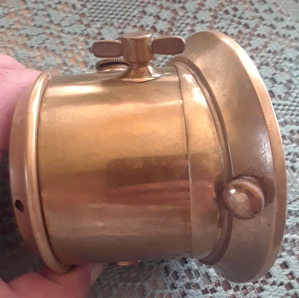 VTG ANTQ Solid Brass Maritime Ship Bulkhead Mech Wind Deck Clock◇XLT◇U.S., WWII?