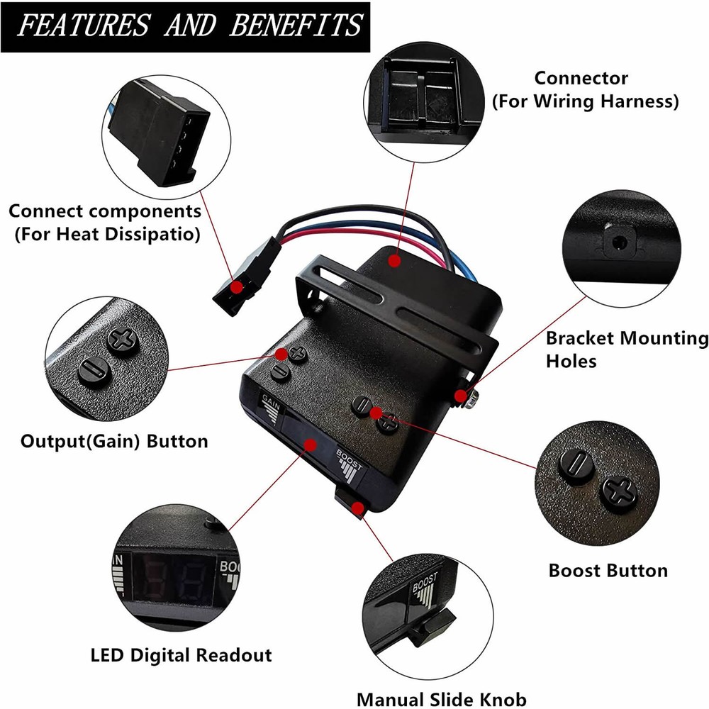 Electronic Trailer Brake Controller with 2to8 Braking System Replace for 8508211