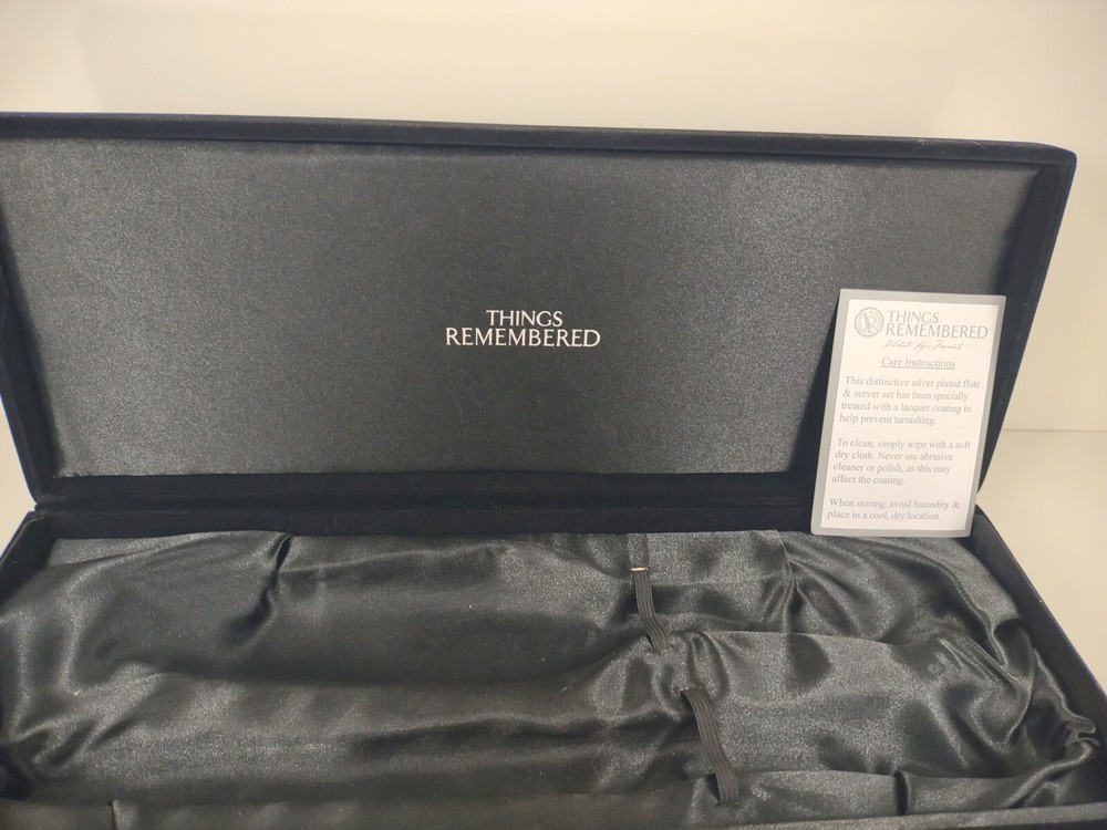 Things Remembered Cake Serving Set silver plated flute and server w box wedding