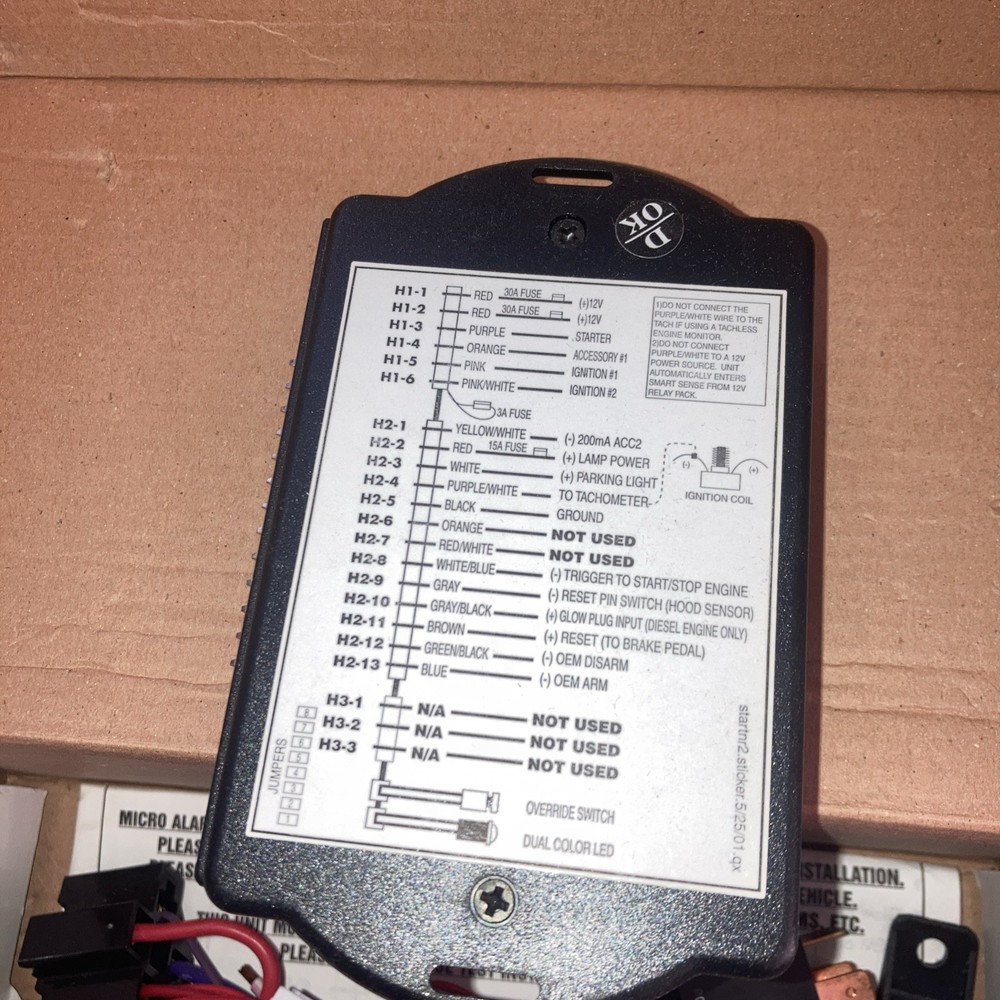 MICRO STARTNR2 Vehicle Starter System. Box 109