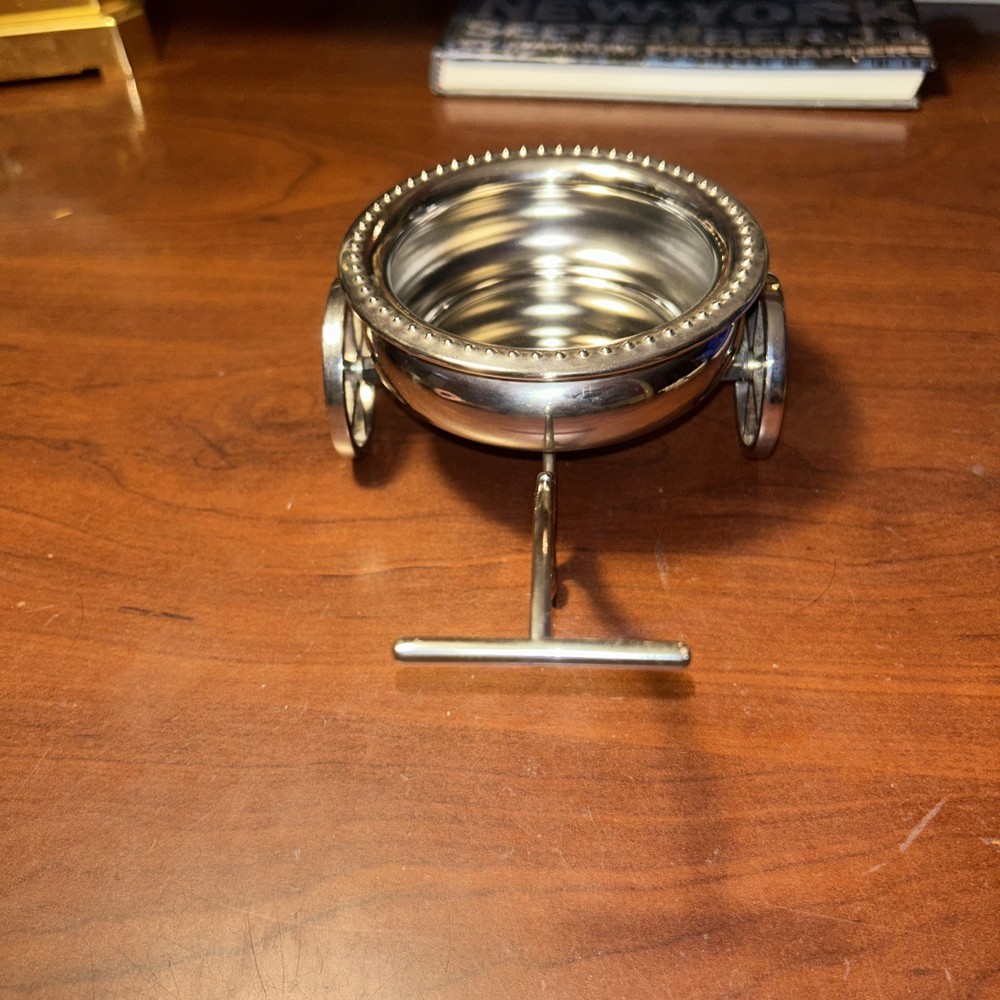 Vintage Godinger Silver Art Co Rolling Wagon Plate Server Candy Dish Nut Tray 8"