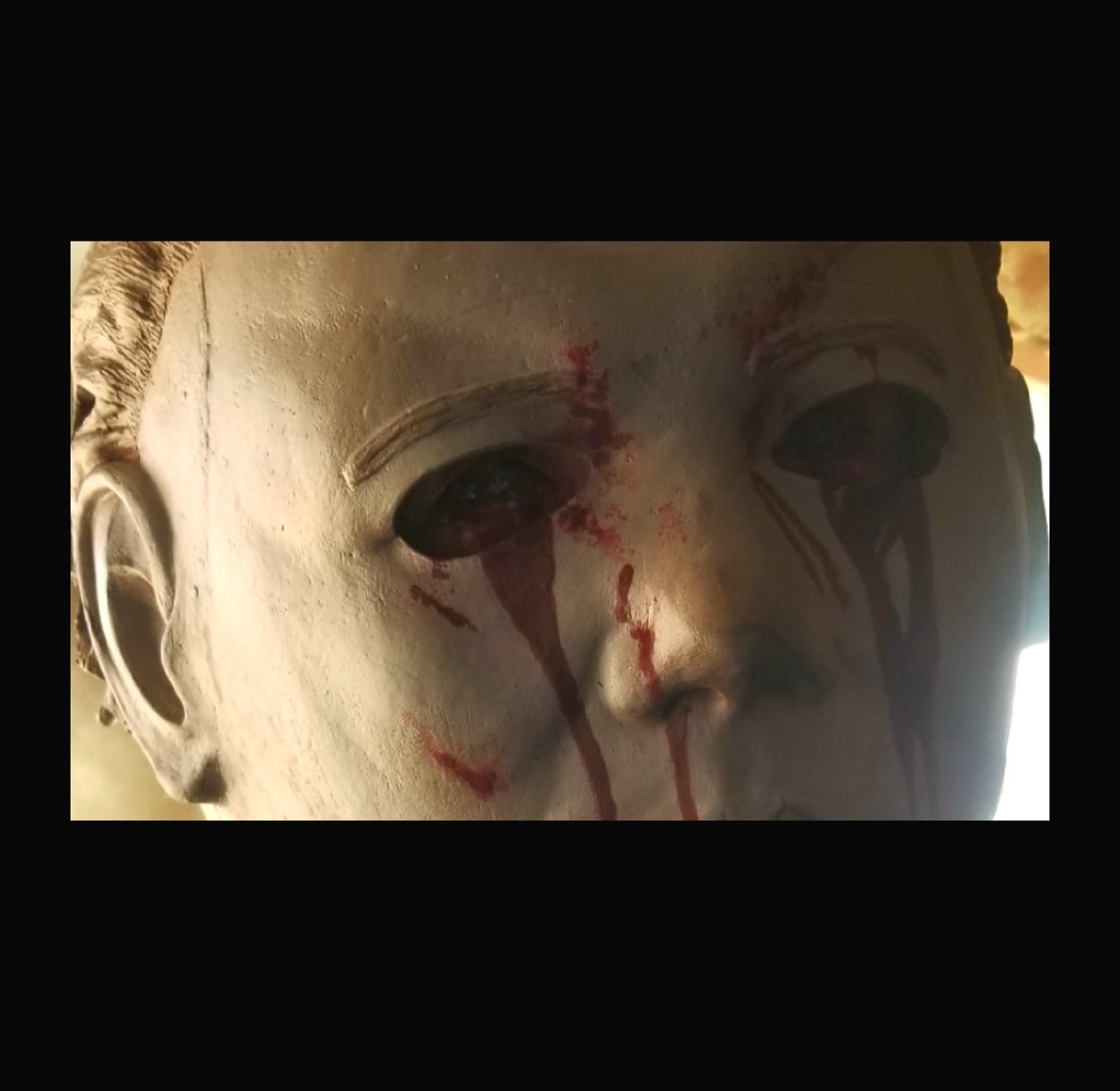 Halloween II, 1981 Michael Myers Warlock H2 MASK INSERT, Damage Blood Tears