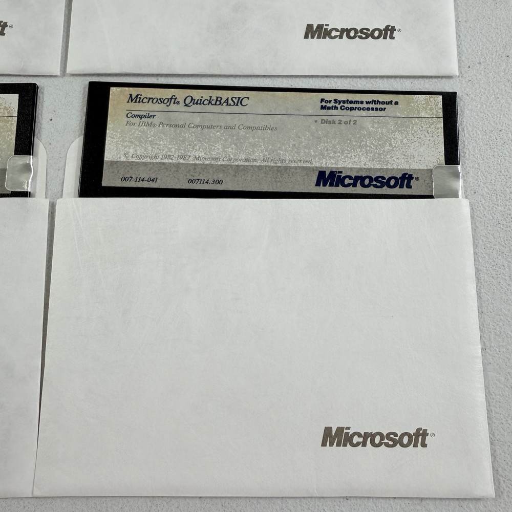 Microsoft QuickBasic Version 3.0 Compiler 5.25” Diskettes