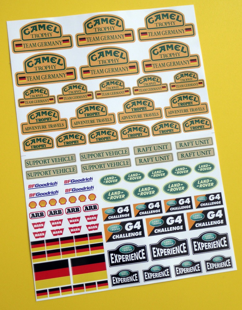Rock Crawler 'CAMEL TROPHY TEAM GERMANY' 24th scale stickers decals D90 Defender