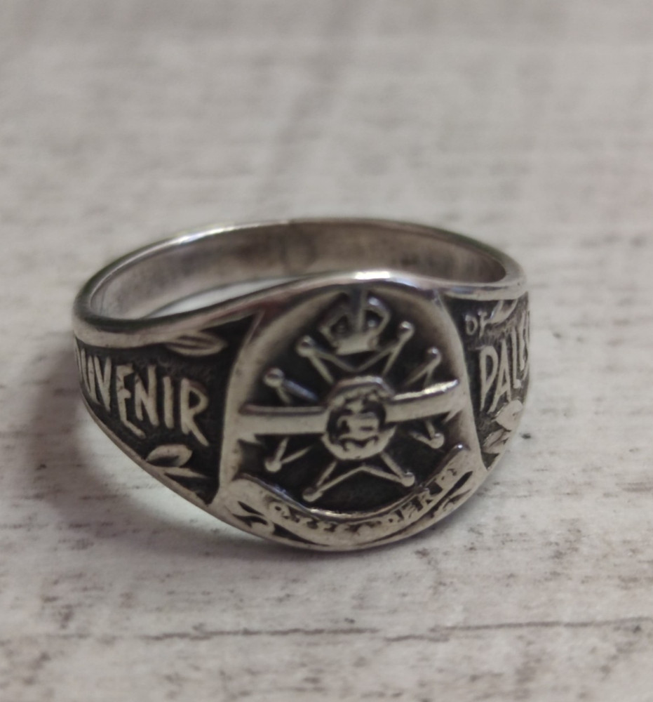 Palestinian Wartime Silver Ring Real Silver Stamped Vintage Ring Size T WW2