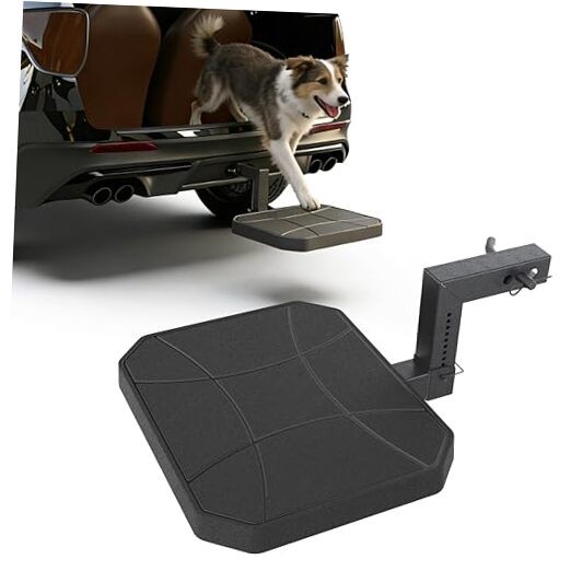 Adjustable-Height Pet Hitch Step, Dog Ramp for Single-Step Adjustable