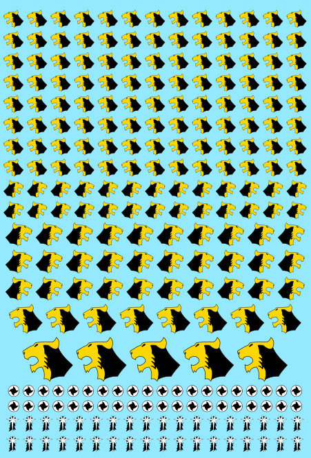 Yellow Black Tiger Heads Custom Transfer Sheet A6