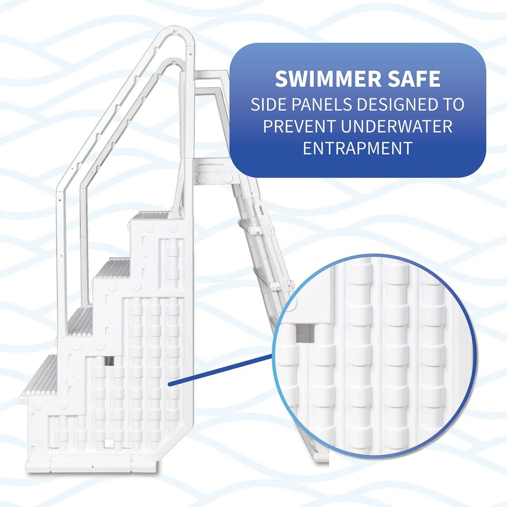 Bluewave Easy Pool Step With Outside Ladder For Deep Above Ground Pools