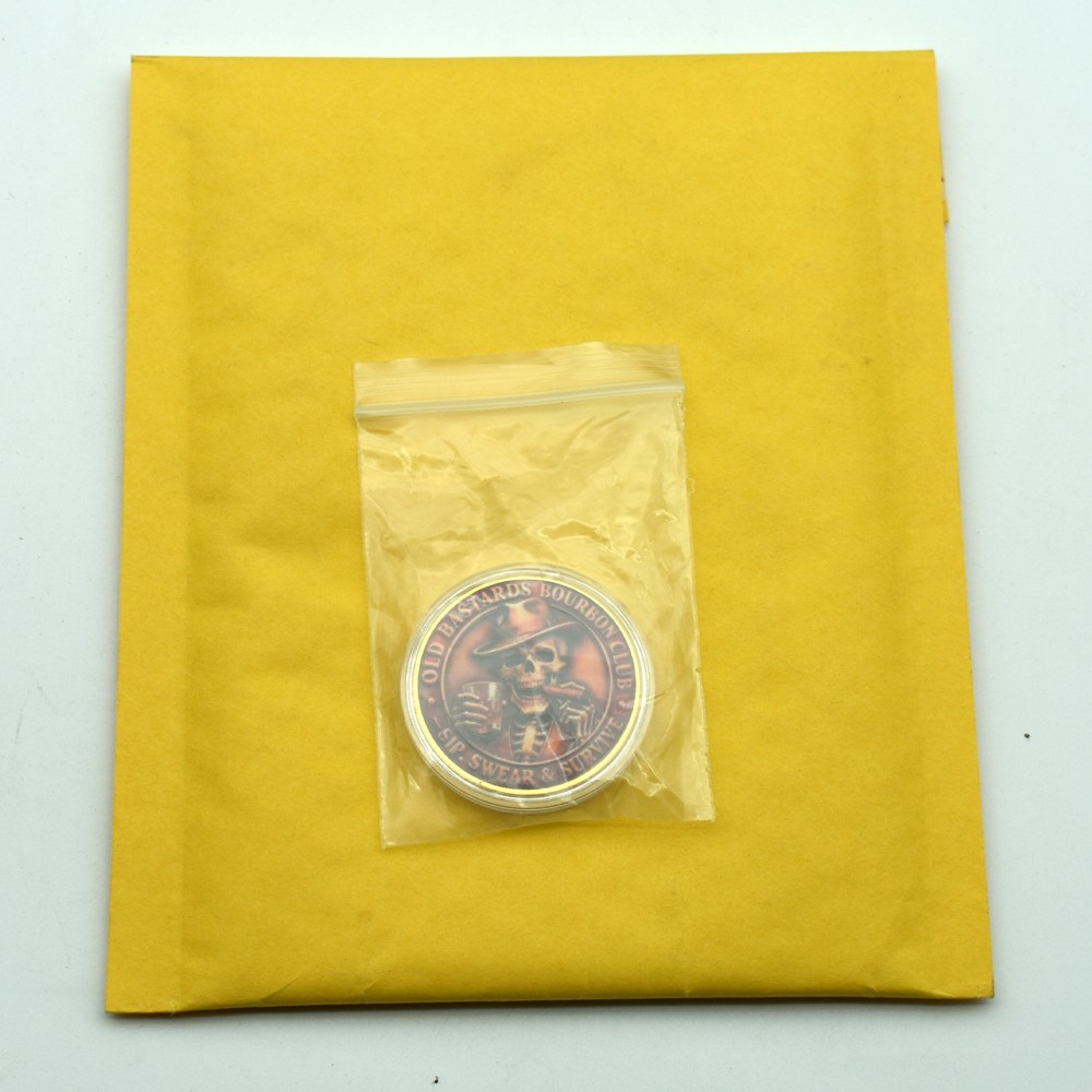 Old Bastards Bourbon Club Lifetime Member Medal - Sip, Swear & Survive Coin
