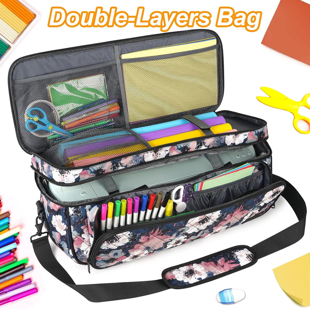 Double-Layer Carrying Case for Cricut Maker 3, Maker, Explore Air 2, Explore 3,