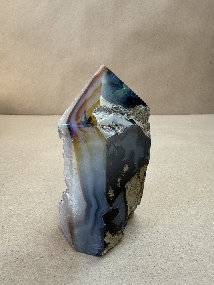 Titanium Quartz crystal open smile Obelisk