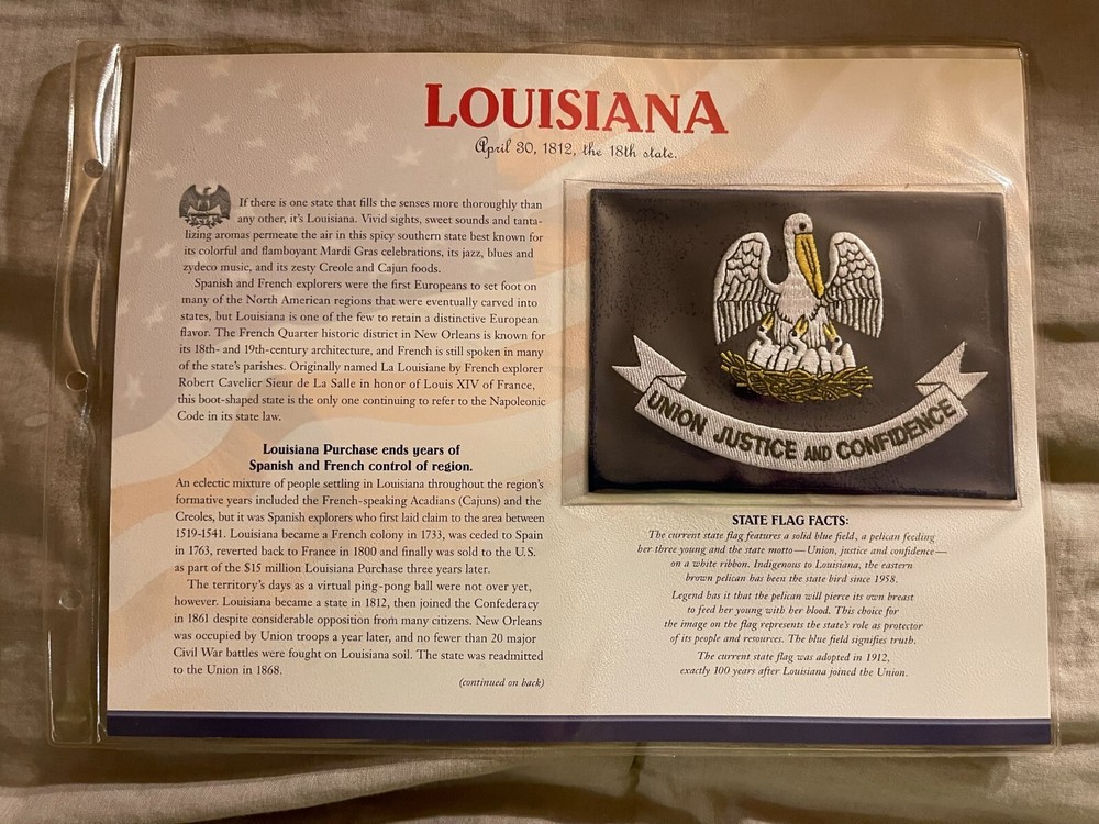 WILLABEE & WARD FLAG PATCH PANE ****LOUISIANA