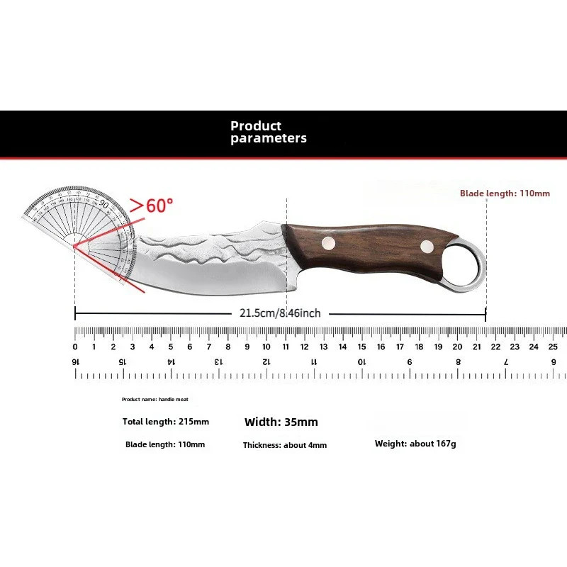 Hand-Forged Bone Sharpener Boning Knife