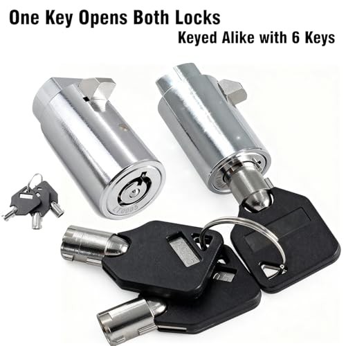 2 Pack Vending Machine Locks Keyed Alike with 6 Keys, High Security Tubular
