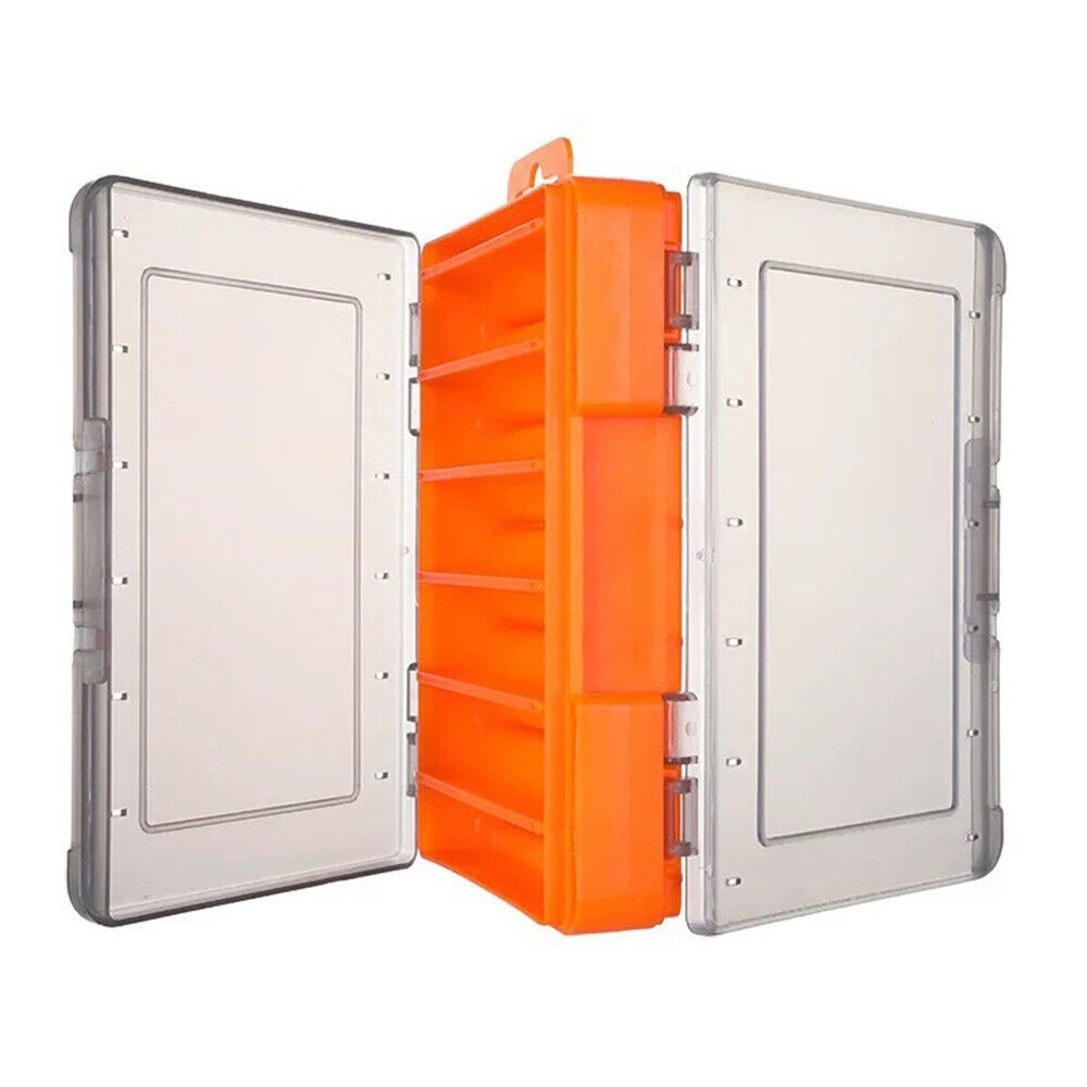 Fishing Tackle Box Lure Waterproof Compartments 2 Layer Storage Hard Case Hook