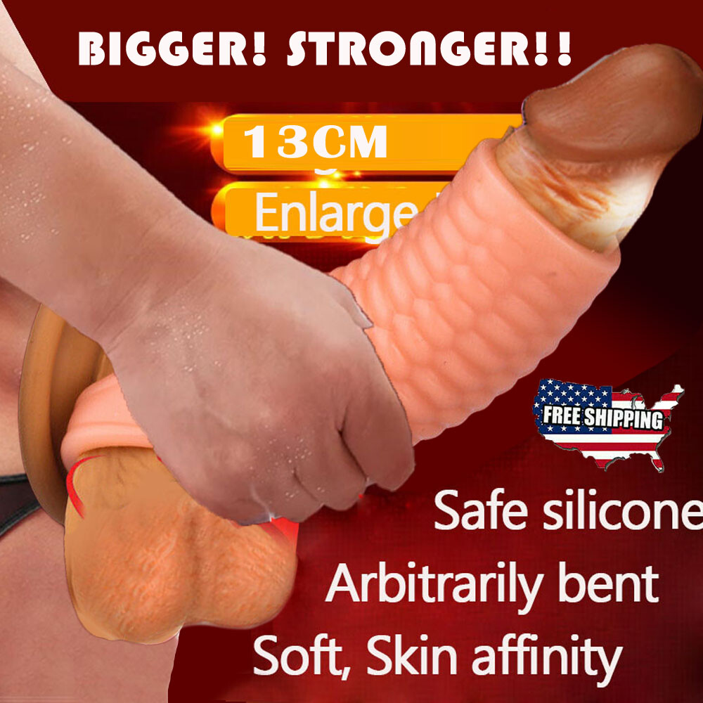 Men-Penis-Sheath-Penis Extender Erection-Enlarger Enhancer Sleeve-Girth-Extender