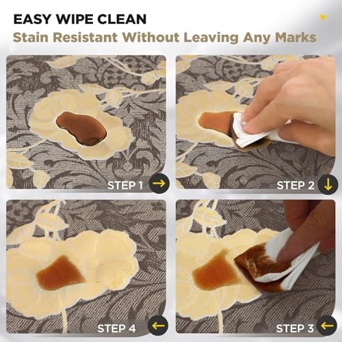 Rectangle Table Cloth Elegant Gold Vine 78" x 54" (Rectangular) Antique Brass